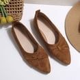 thumbnail image 5 of Gpaecead Women's Bow Dressy Shoes Pointed Toe Faux Suede Soft Sole Comfort Versatile Casual Slip On Flats For Work And Casual, Brown, 5 of 8