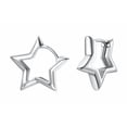 thumbnail image 1 of 2 Aretes Plata 925 Arracadas Estrella Para Mujer Xtellar plateado, 1 of 4