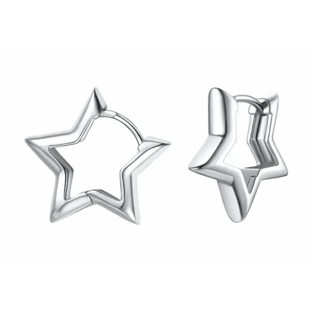 2 Aretes Plata 925 Arracadas Estrella Para Mujer Xtellar plateado
