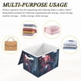thumbnail image 6 of Yayeee Collapsible Cube Storage Bin with Lid Fabric Closet Decorative Basket with Handles, Glowing Jellyfish, 6 of 7