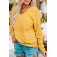 thumbnail image 1 of ABPHQTO Top de mujer con escote de pico en canalé a contraste de encaje amarillo, 1 of 5
