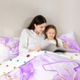 thumbnail image 4 of Manfei Kawaii Monogram J Full Size Comforter Sets,Marble Pattern Bedding Comforter Set,Purple,Polkadot Reversible,3-Piece,1 Comforter and 2 Pillowcases, 4 of 7