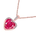 thumbnail image 3 of Aone Jewelry Engagement Necklace for Women 1.83 Carat Adorable Diamond and Heart Shape Gemstone Pendant Prong-Setting 10K Rose Gold With 18'' Box Chain, 3 of 6