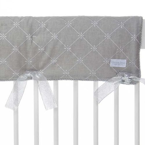 Glenna Jean Set Of 2 Starlight Convertible Crib Rail Protector Blue White Grey Silver Metallic Walmart Com Walmart Com