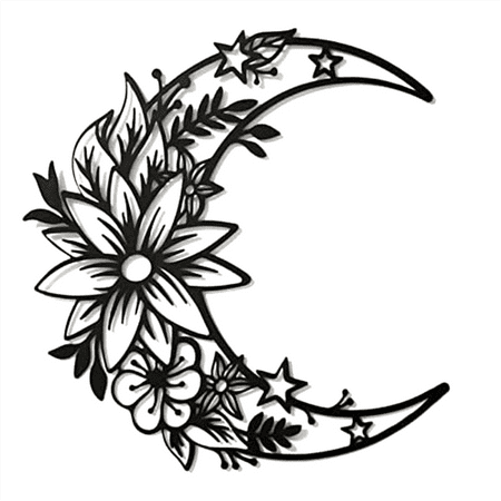 

Moon Decoration Wall Art Boho Moon Wall Home Decor Hanging Appearance Wall Decor Metal Hanging Moon Decor Flower Wall