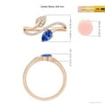 thumbnail image 5 of ANGARA Natural Tanzanite and Diamond Bypass Ring with Leaf Motif in 14K Rose Gold for Women (Size-6x4mm) | December Birthstone, Birthday, Anniversary, Jewelry Gift for Women | Natural Tanzanite Ring, 5 of 10