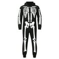 thumbnail image 2 of Fiomva Family Halloween Skeleton Pajamas Funny Zipper Hooded Jumpsuit Matching Family Pjs Sleepwear, 2 of 10