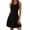 Black, variant on Women's Ribbed Knit Sleeveless Mini Dress, Round Neck Henley Button Flare A Line Casual Summer Dress for Daily Wear, Vacation & Party Orange,S