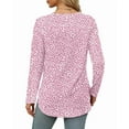 thumbnail image 4 of Ronuti Long Sleeve Shirts for Women Crewneck Basic Loose Tunic Tops Floral Beach Vacation Clothes, 4 of 6