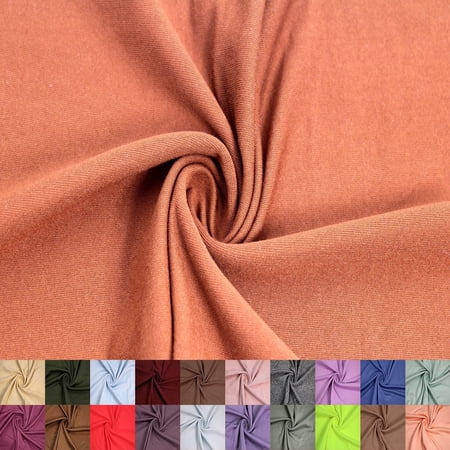 Copper 59" Wide Printed DTY Double-Sided Brushed Fabric by the Yard -160 GSM, Lightweight, Stretchy & Breathable for Apparel, Activewear, Accessories, Scarves & Crafts.