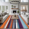 thumbnail image 3 of Area Rug for Living Room, Modern Bohemian Non-Slip Indoor Large Carpet for Bedroom/Dining Room, Minimalist Abstract Boho Paisley Orange Red Washable Low-Profile Rectangle Floor Runner Rugs - 6 x 9 Ft, 3 of 8