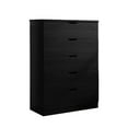 thumbnail image 4 of Smuxee Modern 5 Drawer Dressers for Bedroom, Wood Storage Tall Chest of Drawers,Black Dresser,Adult, 4 of 6