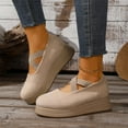 thumbnail image 6 of Beige Ladies Casual Shoes With Wedge Heel And Round Toe For Leisure Activities Trendy And Durable For All Year, 6 of 9