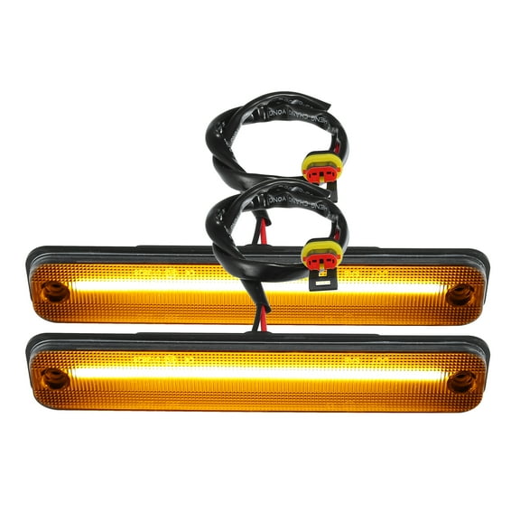 Unique Bargains Front LED Side Marker Light 25952319 for Hummer H2 2003-2009 Clear Lens Amber LED Light 1 Pair