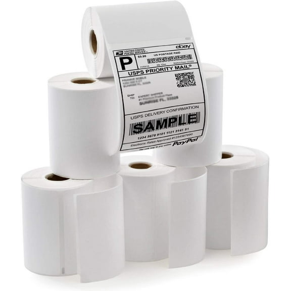 SJPACK 4x6 inch Shipping Labels, Self-Adhesive Direct Thermal Labels for Most Thermal Printer, 220 Labels/Roll, 6 Rolls