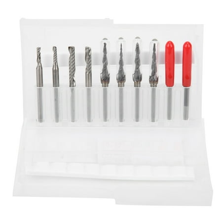 

10pcs Milling Cutter Set 3.175mm Shank Engraving Bit End Mill Processing for PCB Plastic Hardwood