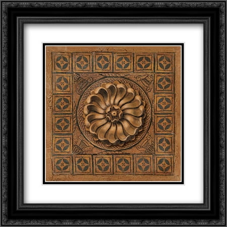 Mystic Medallion I 2x Matted 20x20 Black Ornate Framed Art Print by Pattinian, Merri
