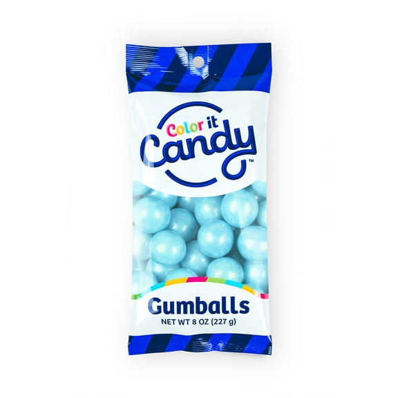 Color It Candy Shimmer Powder Blue Decorative Candy Buffet Gumballs, 8 oz