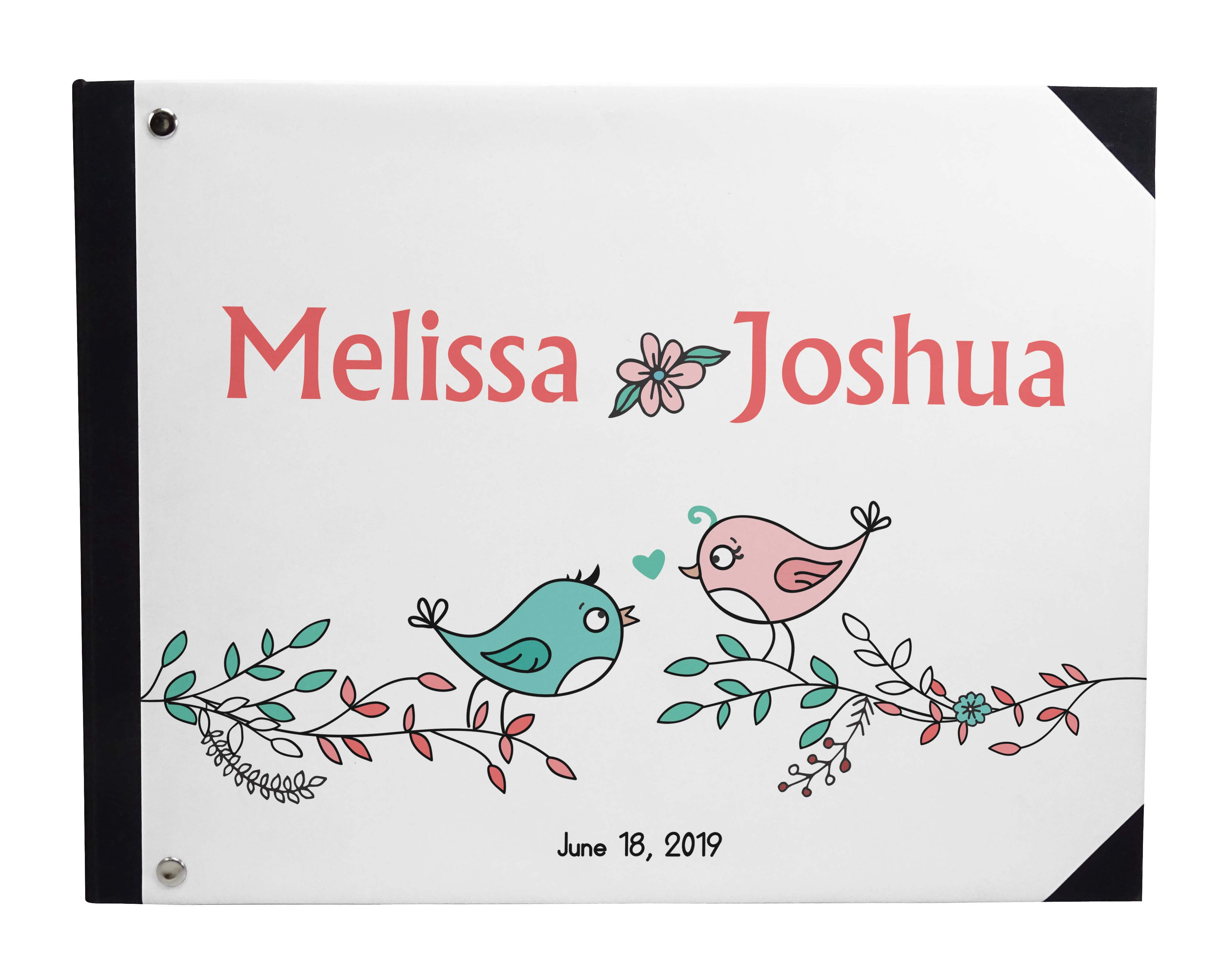 Darling Souvenir Love Birds Wedding Guestbook, White, 9 x 12 Inches