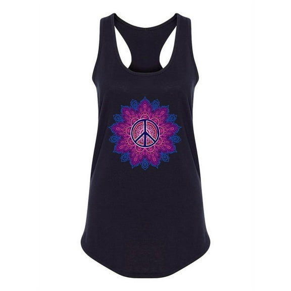 Peace Symbol And Mandala Tank Women -Image by Shutterstock, Female x-Small