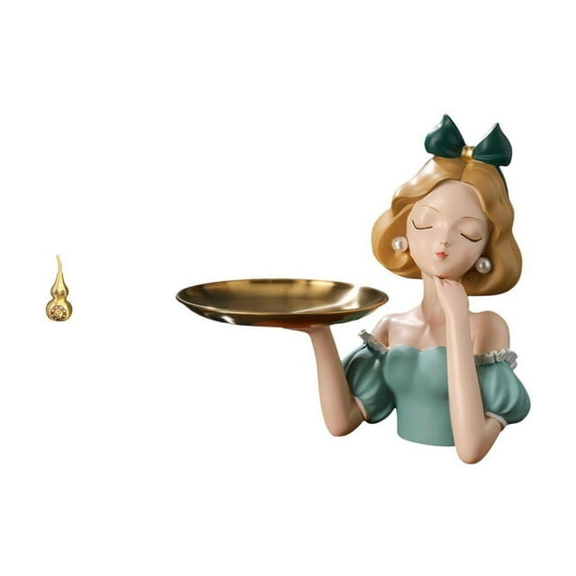 Escultura de tortuga marina,Estatua de calabaza de latón de 7 cm para escritorio,adorno Feng Shui,Bandeja para llaves,Figura de niña de resina,estatua,bandeja para guardar caramelos y