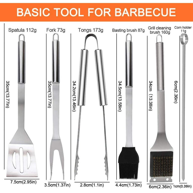  ROMANTICIST 28pc BBQ Accessories Set with Thermometer - The  Very Best Grill Gift on Birthday Wedding - Heavy Duty Stainless Steel Grill  Set in Case for Outdoor Cooking Camping Grilling