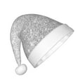 thumbnail image 2 of Balery Silver Glitter Pattern Santa Hat Christmas Hat Funny Christmas Hat Christmas Knitted Beanie Hat For Kids, 2 of 6