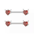thumbnail image 3 of HOOUN Pair (2pcs) Red Heart Angel Devil Nipple Ring Body Jewelry Piercing bell, 3 of 3