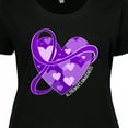 thumbnail image 4 of Inktastic Alzheimers Awareness Purple Ribbon Around Heart Women's Plus Size T-Shirt, 4 of 5