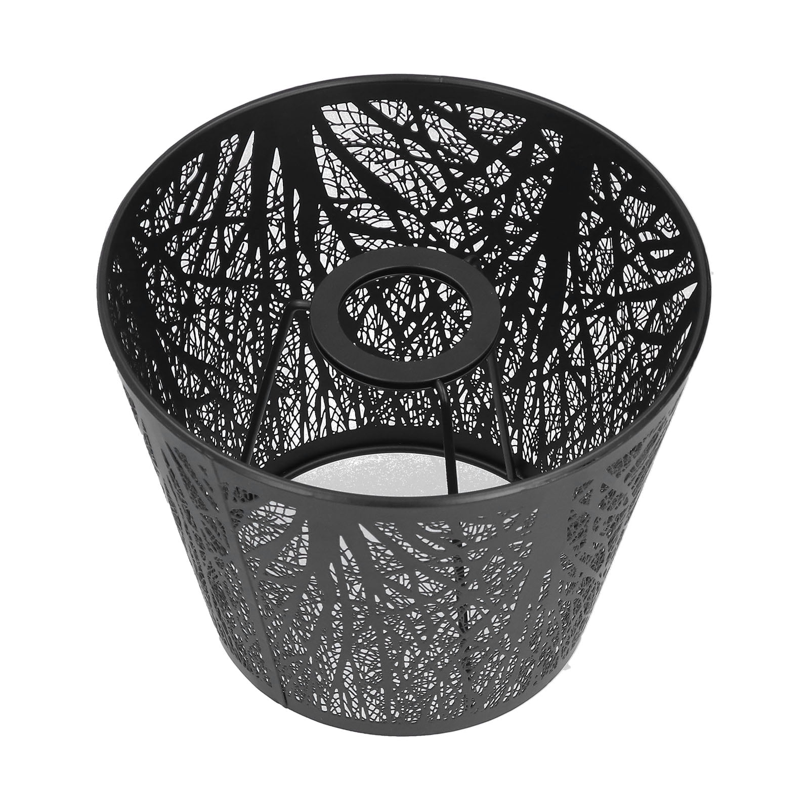 Suodoka Wrought Iron Lampshade Carved Forest Tree Shaped E27 Mini Lamp Shade for Table Lamp Bedroom Bedside Decor Black (19x15x13 cm / 7.48x5.91x5.12 in)