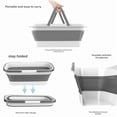 thumbnail image 4 of Foldable Large-Sized Rectangular Plastic Mop Bucket with Portable Handles for Home Use – Multi-Purpose Space-Saving Storage Solution, Easy to Clean & Durable, Ideal for and Bulk Wholesale (Gray-Blue), 4 of 6