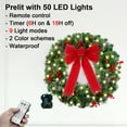 thumbnail image 4 of 24 inch Pre-Lit Artificial Christmas Wreath,Color Change LED, Decorated with Pine Cones, Berry Clusters, Frosted Branches, 4 of 8