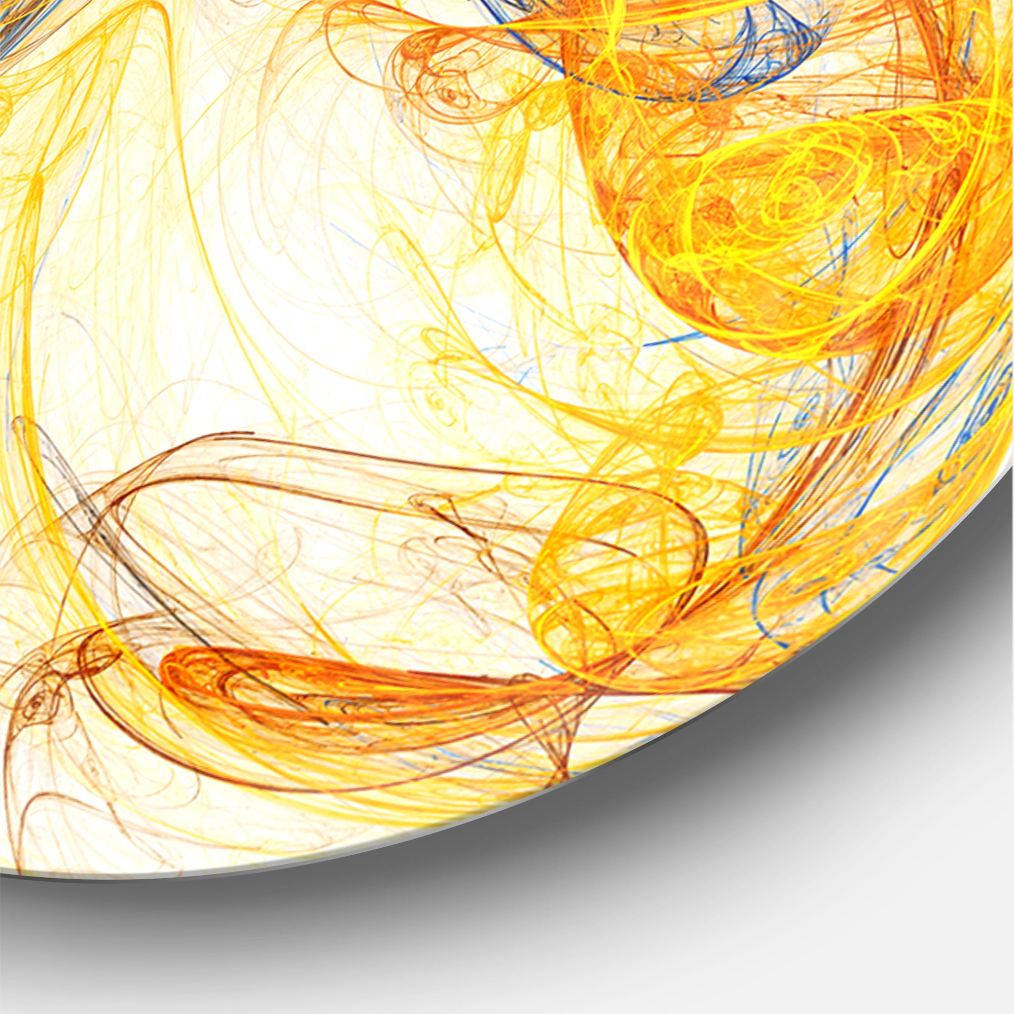 Designart 'Billowing Smoke Yellow' Metal Wall Clock
