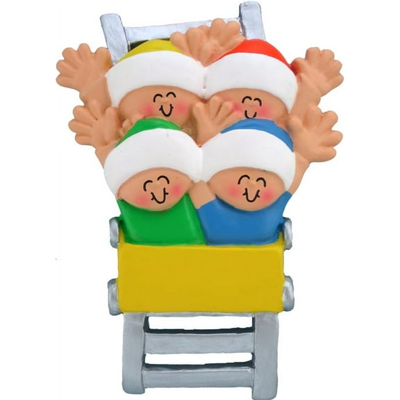 Roller Coaster 4 People Personalized Christmas Ornament DO-IT-YOURSELF