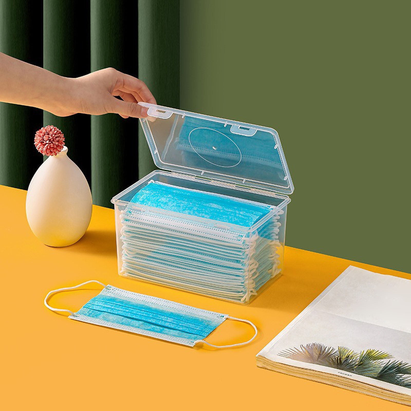Extra Large Capacity Plastic Pencil Box Stackable Translucent Clear Pencil Case - Office Supplies Storage Organizer for Gel Pens Erasers Tape Markers Pencils