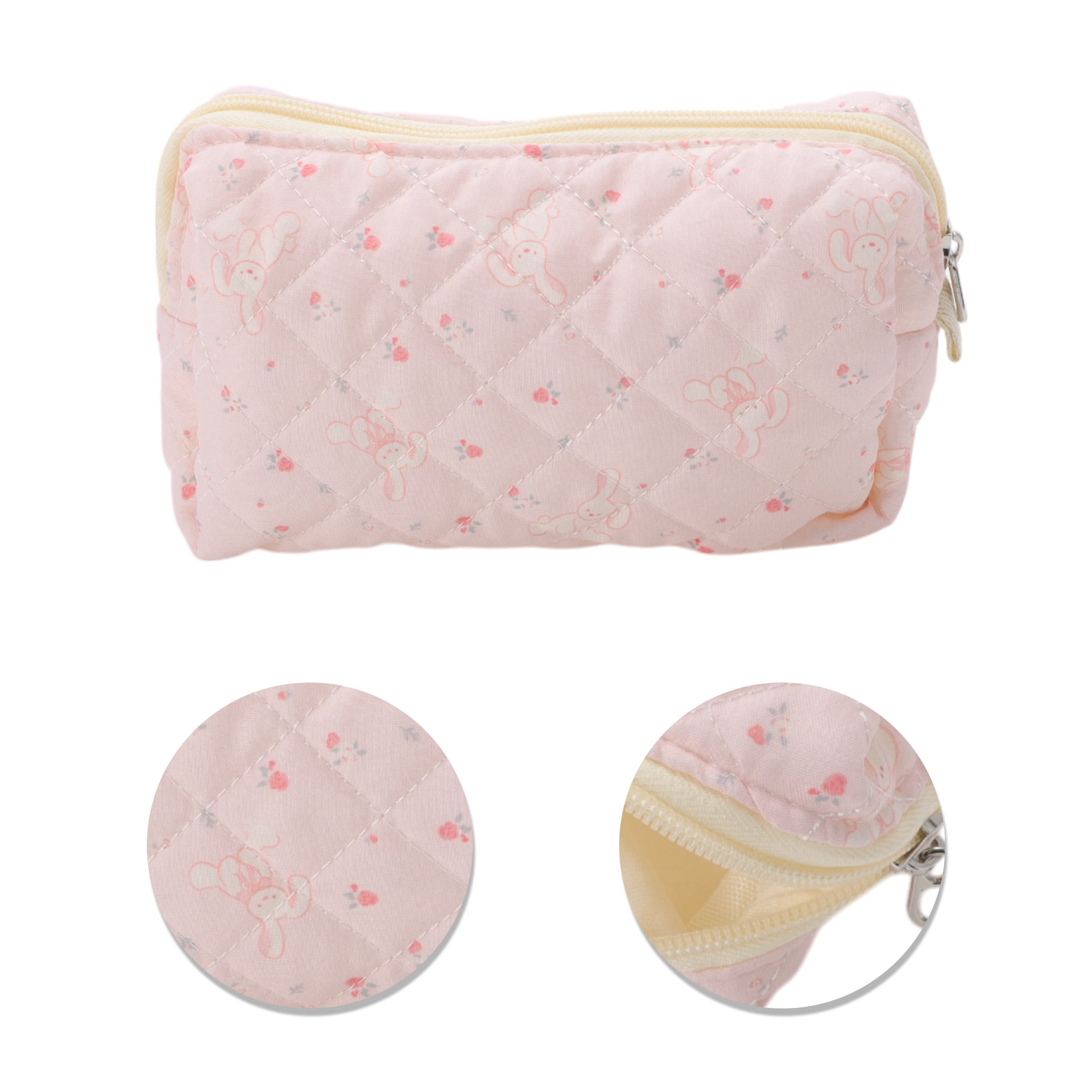Unique Bargains Long-Eared Rabbit Makeup Bag Pink 1 Piece for Travel and Storage