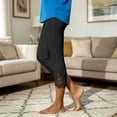 thumbnail image 3 of Sageysalite Capri Legging for Women Yoga Pants Lace Elastic Waist Stretch Casual Lightweight Comfy Gym Workout Pants, 3 of 7