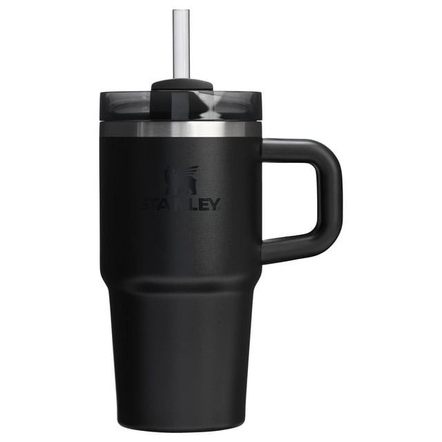 Vaso Stanley Quencher H2.0 con mango y pajita, 590 ml, negro