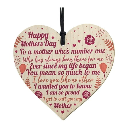 

Veki Decorations Day The Wooden Pendant for Love -Gift Mother s Mother Decoration & Hangs Decorations for Christmas Wreaths