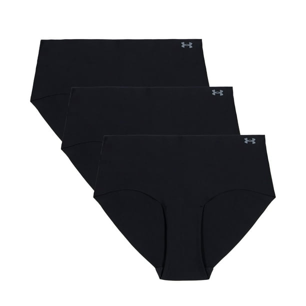 Under Armour Pure Stretch No Show Hipster para mujer, paquete de 3