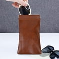 thumbnail image 5 of Automatic closing leather spring sunglasses storage box glasses bag 2 pack Brown, 5 of 9