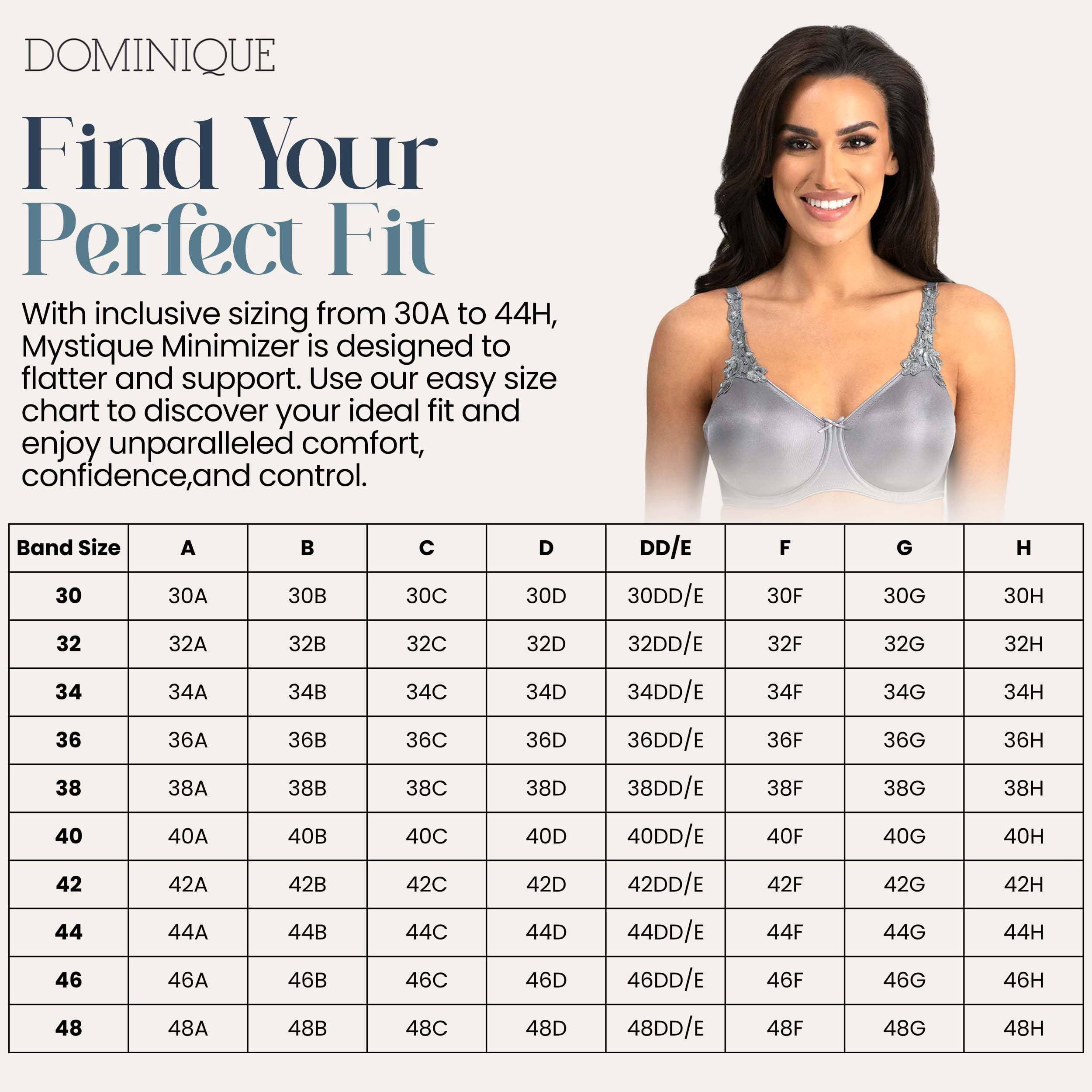 Dominique Mystique Minimizer Bra #7000 – Seamless Full Figure Underwire Lingerie for Women, Smooths & Shapes