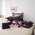 thumbnail image 6 of jejeloiu Initial Letter B Twin Bedding Sets 7-Piece,Kawaii Bow Bowknot Bedding Comforter Set,Light Pink Black Sets For Girls,Breathable Bedroom Decoration Reversible, 6 of 8