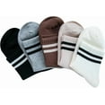 thumbnail image 3 of JIANFANG Womens Striped Crew Socks Brown Vintage Retro Athletic Socks 5 Pairs, 3 of 7
