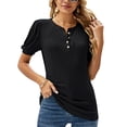 thumbnail image 1 of Camiseta Diaria,Camisa De Manga Abullonada, Top Informal con Cuello Redondo, Camisa Diaria, Rendimiento Finamente Afinado, 1 of 6