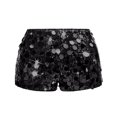 thumbnail image 6 of LWavelet Women's Low Rise Sequin Mini Shorts for Club & Costume Wear Black S, 6 of 7