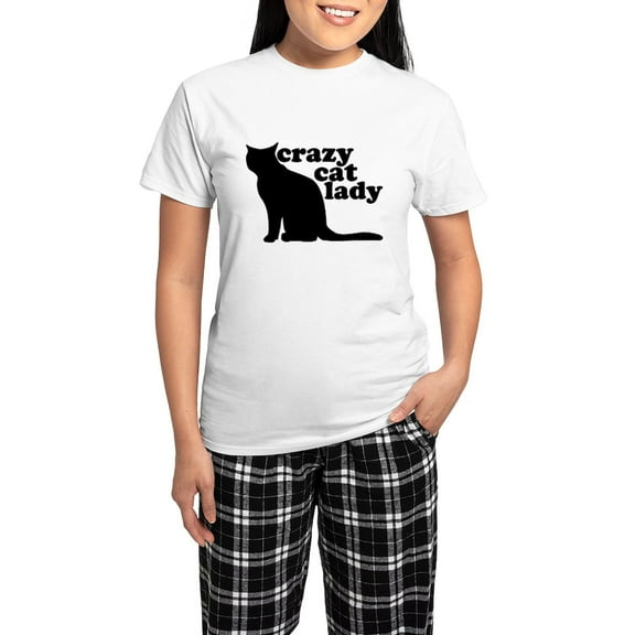 CafePress - Crazy Cat Lady Pajamas - Women's Short Sleeve Print T-Shirt and Pants Light Cotton Pajama Set