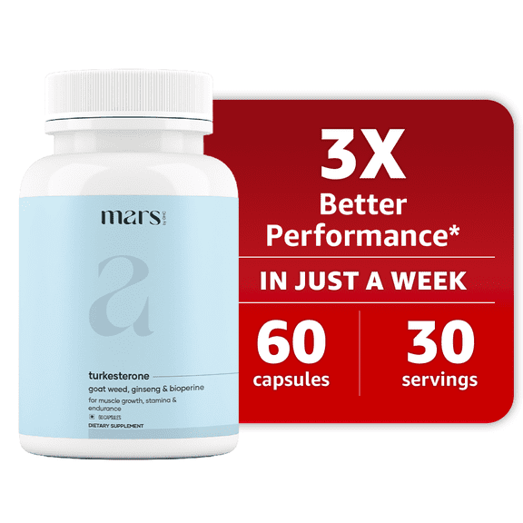 Mars Turkesterone Capsules: Powered with Goat Weed, Ginseng, & Bioperine