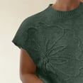 thumbnail image 5 of XUNKUSGA Going Out Tops for Women Fashion 3D Floral Short Sleeve Sweaters for Women Summer Lightweight Comfortable Casual Loose Crewneck Knit Tops,Green,S, 5 of 7
