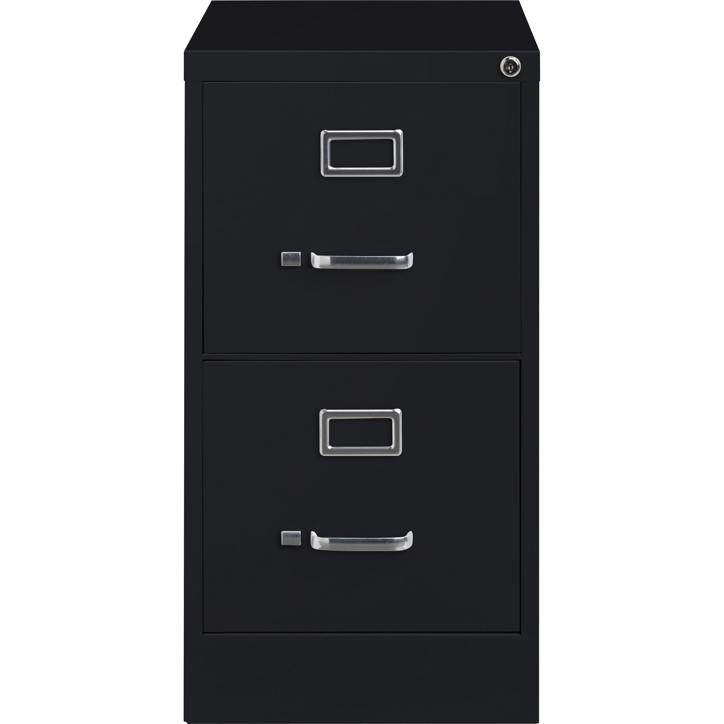 Lorell Commercial-grade Vertical File - 2-drawer - 15" X 22" X 28.4" - 2 X Drawer(s) For File - Letter - Lockable, Ball-bearing Suspension - Black - Recycled